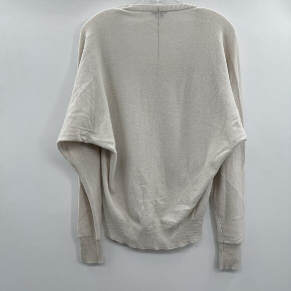 Theory 100% Cashmere Juwan Scoop Neck Sweater Sz L Light Gray Taupe - Picture 2 of 11